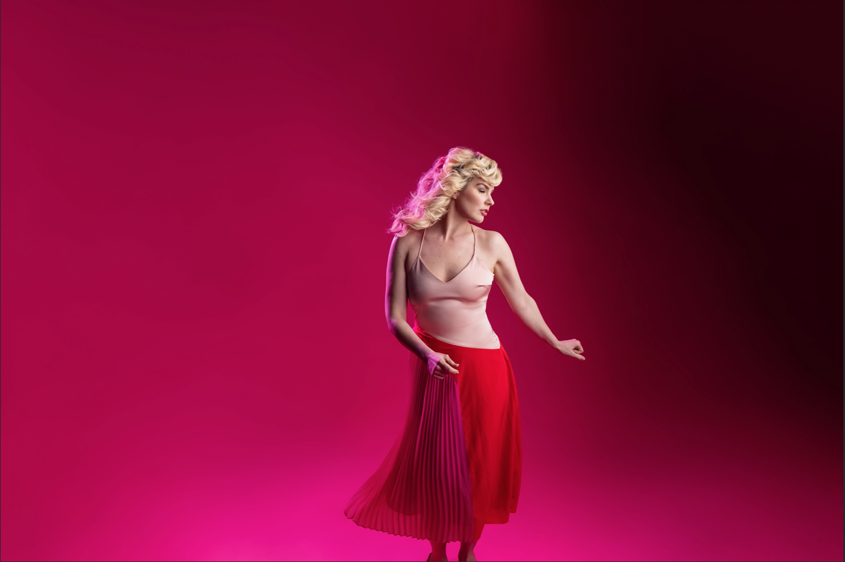 Emily West sings Contemporaries  red dress
